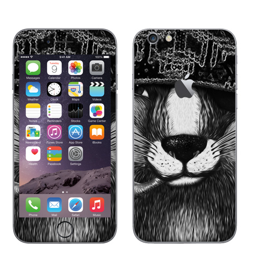 Наклейка на Телефон Apple iPhone 6 с яблоком Лис бандит. это пахнет ёлкой,  купить в Москве – интернет-магазин Allskins, крутые животные, животные, зима, любовь, кровь, хитрый, bandit, лиса, милые животные