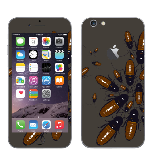 Наклейка на Телефон Apple iPhone 6 с яблоком Обед нагишом,  купить в Москве – интернет-магазин Allskins, текстура, паттерн, насекомые, монстры, таракан, 300 Лучших работ
