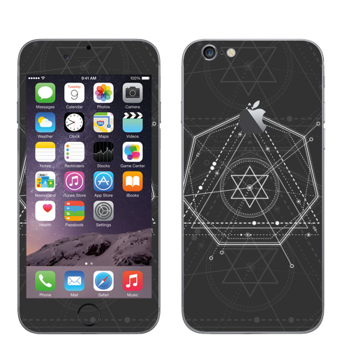 Наклейка на Телефон Apple iPhone 6 с яблоком Магический маятник времени,  купить в Москве – интернет-магазин Allskins, сакральное, геометрия, космос, геометрический
