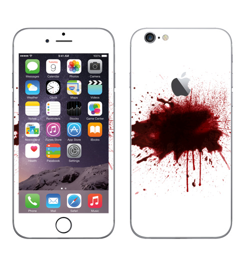 Наклейка на Телефон Apple iPhone 6 с яблоком Я  в  порядке,  купить в Москве – интернет-магазин Allskins, порядок, кровь, выстрелы, брызги, красный, надписи