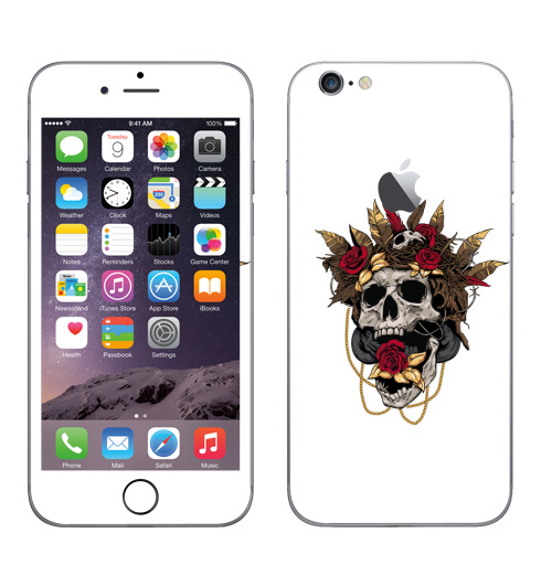 Наклейка на Телефон Apple iPhone 6 с яблоком Гнездо кукушки,  купить в Москве – интернет-магазин Allskins, череп