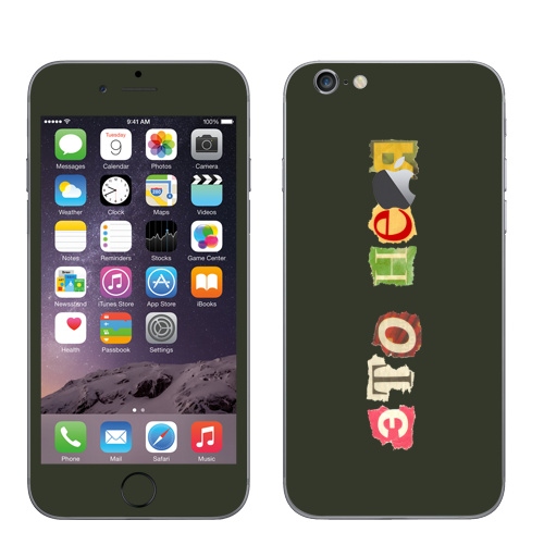 Наклейка на Телефон Apple iPhone 6 с яблоком Это не я,  купить в Москве – интернет-магазин Allskins, надписи, дизайн конкурс, это, я, газета, остроумно, крутые надписи