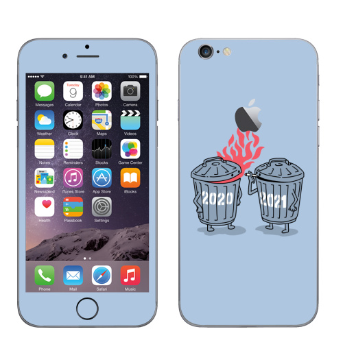 Наклейка на Телефон Apple iPhone 6 с яблоком Дай прикурить,  купить в Москве – интернет-магазин Allskins, сарказм, новый год, эпидемия, коронавирус, оптимизм, пессимизм