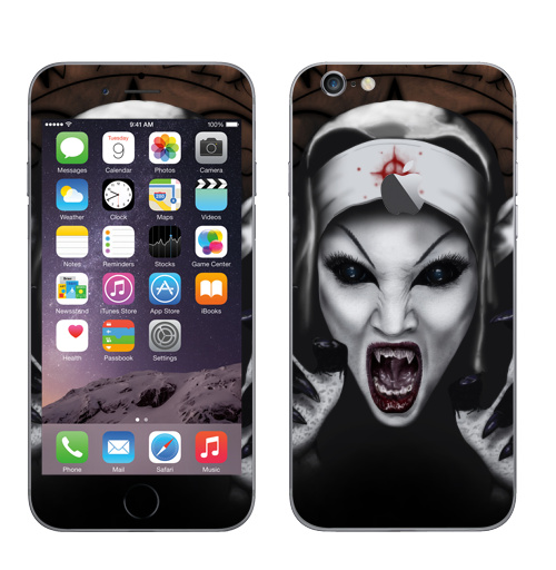 Наклейка на Телефон Apple iPhone 6 с яблоком Пора обняться,  купить в Москве – интернет-магазин Allskins, мистика, для влюбленных, вампиры, дьявол, хоррор, хэллоуин, магия, укус, вурдалак, девушка