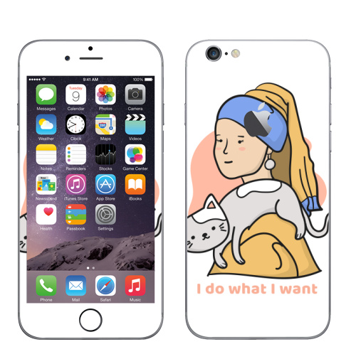 Наклейка на Телефон Apple iPhone 6 с яблоком Я делаю что хочу,  купить в Москве – интернет-магазин Allskins, мотивация, девушка, котята, портреты, красота, любовь