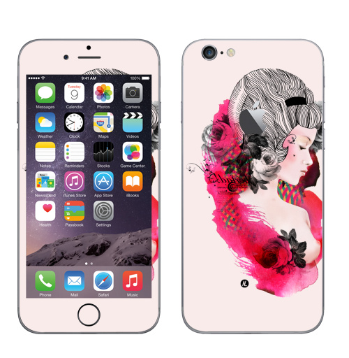 Наклейка на Телефон Apple iPhone 6 с яблоком Baroque,  купить в Москве – интернет-магазин Allskins, девушка, классика, барокко