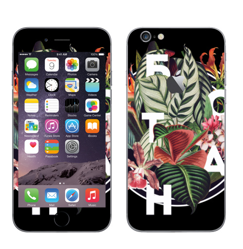 Наклейка на Телефон Apple iPhone 6 с яблоком Ботан тропики,  купить в Москве – интернет-магазин Allskins, лето, тропики, растение, цветы