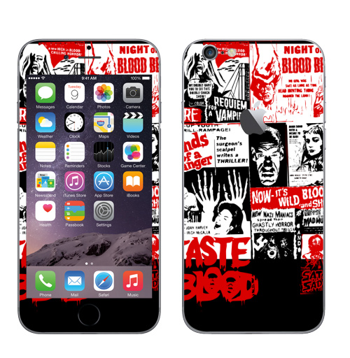 Наклейка на Телефон Apple iPhone 6 с яблоком Монстры–извращенцы атакуют,  купить в Москве – интернет-магазин Allskins, хэллоуин, кино, монстры, афиша, 300 Лучших работ