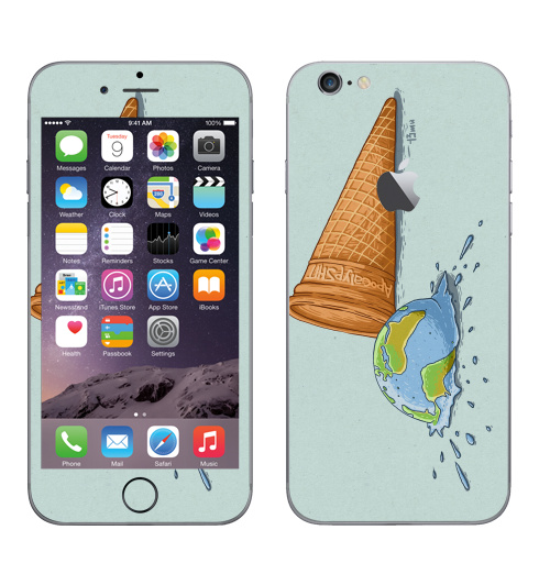 Наклейка на Телефон Apple iPhone 6 с яблоком Вот, блин!,  купить в Москве – интернет-магазин Allskins, апокалипсис, мороженое, земля, взрыв, космос, 300 Лучших работ