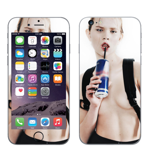 Наклейка на Телефон Apple iPhone 6 plus Девочка с трубочкой,  купить в Москве – интернет-магазин Allskins, модели, секс, фотография