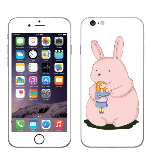 Наклейка на Телефон Apple iPhone 6 plus Зайка ,  купить в Москве – интернет-магазин Allskins, цвет, персонажи, прикол, графика, иллюстация, природа, дудлы, зверушки