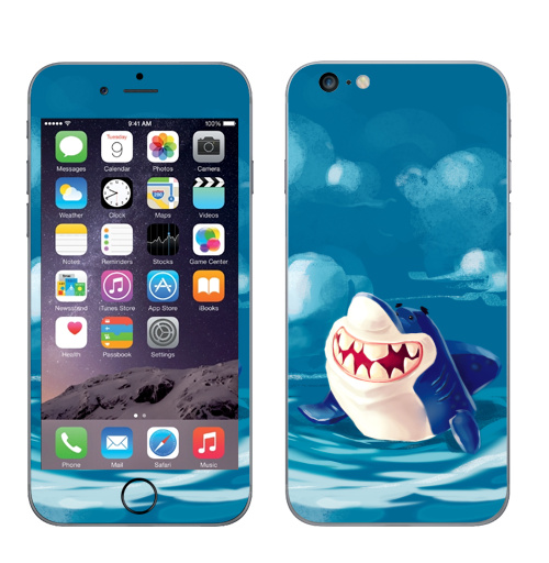 Наклейка на Телефон Apple iPhone 6 plus Акуль,  купить в Москве – интернет-магазин Allskins, акула, морская, персонажи, улыбка