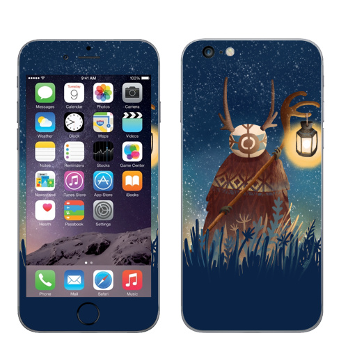 Наклейка на Телефон Apple iPhone 6 plus Дух полуночи,  купить в Москве – интернет-магазин Allskins, дух, природа, рассвет, желтый, маска