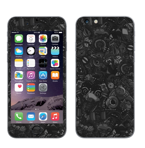 Наклейка на Телефон Apple iPhone 6 plus Темный дудл,  купить в Москве – интернет-магазин Allskins, темный, дудлы, черный, персонажи, монстры