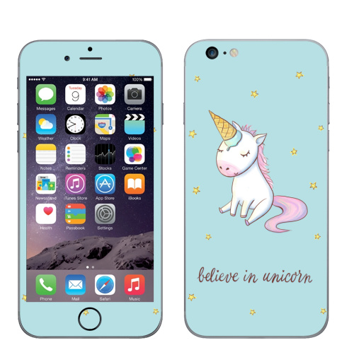 Наклейка на Телефон Apple iPhone 6 plus Превращение в единорога,  купить в Москве – интернет-магазин Allskins, милые животные, единорог, персонажи, улыбка, радость, прикол, мило, животные, фразы