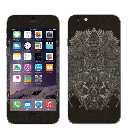 Наклейка на Телефон Apple iPhone 6 plus Великий Орёл,  купить в Москве – интернет-магазин Allskins, орел, олень, кости, череп, геометрия, графика, Крылья