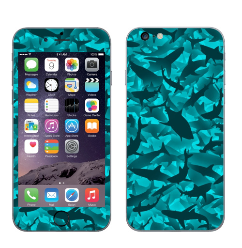 Наклейка на Телефон Apple iPhone 6 plus Акулы,  купить в Москве – интернет-магазин Allskins, акула, морская, вода, дайвинг, рыба, рвбалка, камуфляж