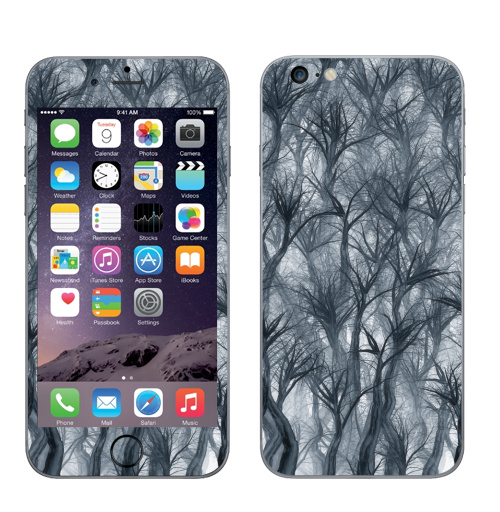 Наклейка на Телефон Apple iPhone 6 plus Туманный лес,  купить в Москве – интернет-магазин Allskins, туман, ветви, ветка, болото, деревья, лес