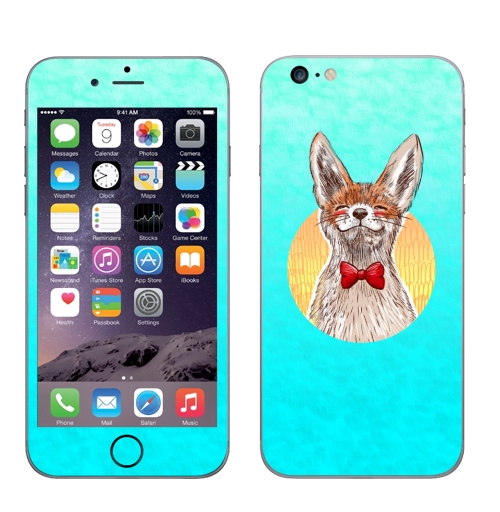 Наклейка на Телефон Apple iPhone 6 plus Хитрый и довольный,  купить в Москве – интернет-магазин Allskins, крутые животные, лиса, лето, животные, мило, улыбка, милые животные