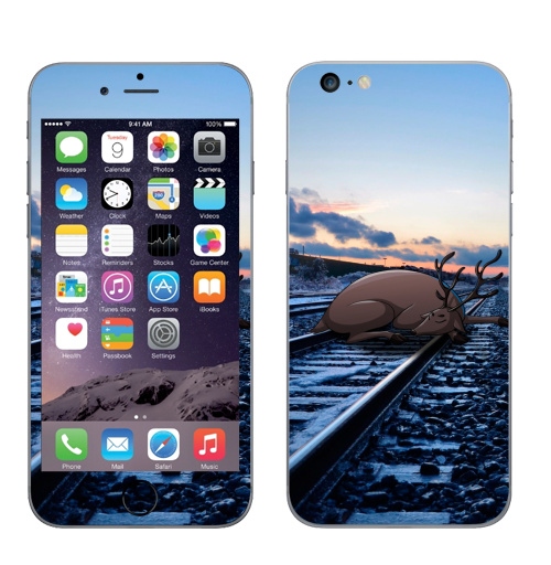 Наклейка на Телефон Apple iPhone 6 plus Уставший,  купить в Москве – интернет-магазин Allskins, олень, чувства, дорога, фотография