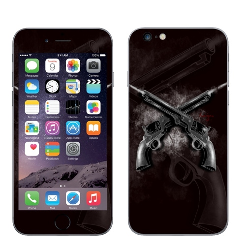 Наклейка на Телефон Apple iPhone 6 plus Револьверы,  купить в Москве – интернет-магазин Allskins, револьвер, оружие, мужские