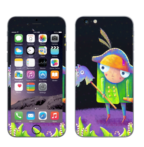 Наклейка на Телефон Apple iPhone 6 plus Ночная прогулка с единорогом,  купить в Москве – интернет-магазин Allskins, единорог, ночь, прогулка, магия, фантазия, лес, звезда, цвет, собаки