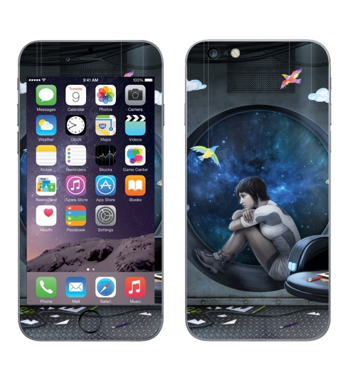 Наклейка на Телефон Apple iPhone 6 plus Долгий полёт,  купить в Москве – интернет-магазин Allskins, космос