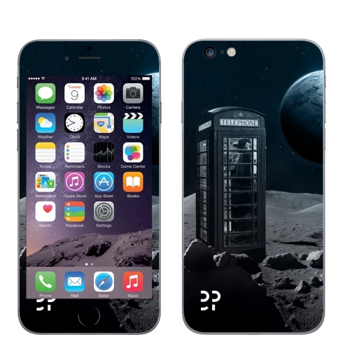 Наклейка на Телефон Apple iPhone 6 plus Космос,  купить в Москве – интернет-магазин Allskins, эвентумпремо, будущее, футуризм, земля, телефоннаябудка