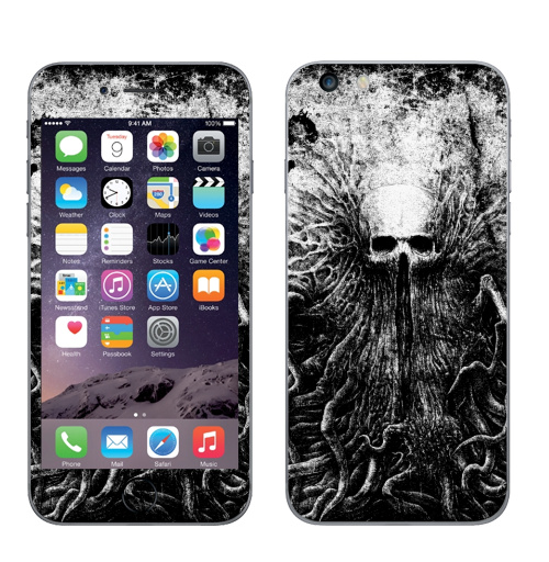 Наклейка на Телефон Apple iPhone 6 plus Lovecraftian,  купить в Москве – интернет-магазин Allskins, череп, щупальца, тентакли, графика, хэллоуин, смерть