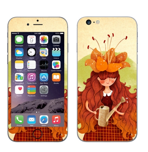 Наклейка на Телефон Apple iPhone 6 plus Фантазёрка,  купить в Москве – интернет-магазин Allskins, фантазия, цветы, лилосы, добрая, яркий, детские, идея