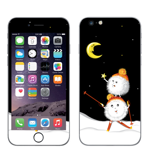 Наклейка на Телефон Apple iPhone 6 plus Нет ничего невозможного,  купить в Москве – интернет-магазин Allskins, звезда, небо, новый год, зима, мило, персонажи, снег, снежки