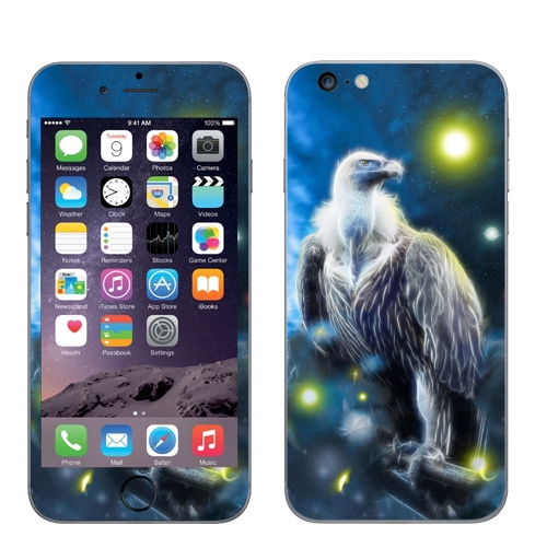 Наклейка на Телефон Apple iPhone 6 plus Космо гриф,  купить в Москве – интернет-магазин Allskins, грифон, космос, луна, звезда, хищник, небо, птицы