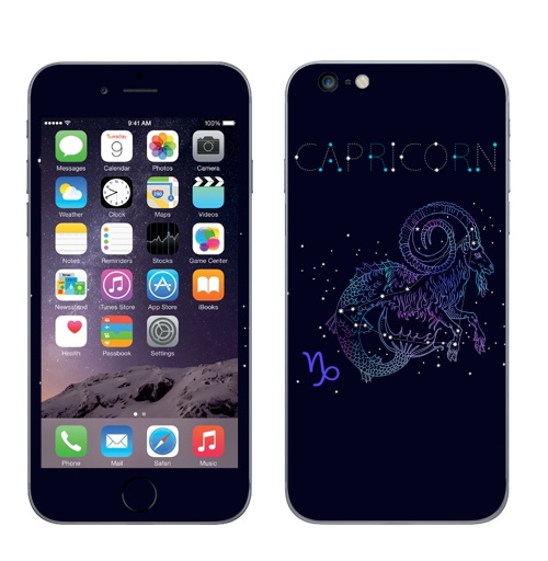 Наклейка на Телефон Apple iPhone 6 plus Созвездие козерога,  купить в Москве – интернет-магазин Allskins, небо, звезда, день_рождения, зодиак, татуировки, овцы, созвездие, космос, гороскоп