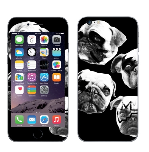 Наклейка на Телефон Apple iPhone 6 plus Мопсс,  купить в Москве – интернет-магазин Allskins, крутые животные, животные, Мопс, собаки, группа, музыка, милые животные, рокнролл
