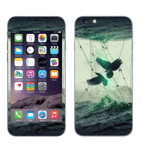 Наклейка на Телефон Apple iPhone 6 plus Концепт арт абстракция,  купить в Москве – интернет-магазин Allskins, ворона, абстракция, концепт, цифровая, живопись, блики, движение, мода, брызги