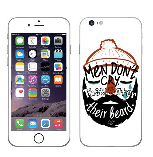 Наклейка на Телефон Apple iPhone 6 plus Мужчины не плачут,  купить в Москве – интернет-магазин Allskins, мужские, борода, усы