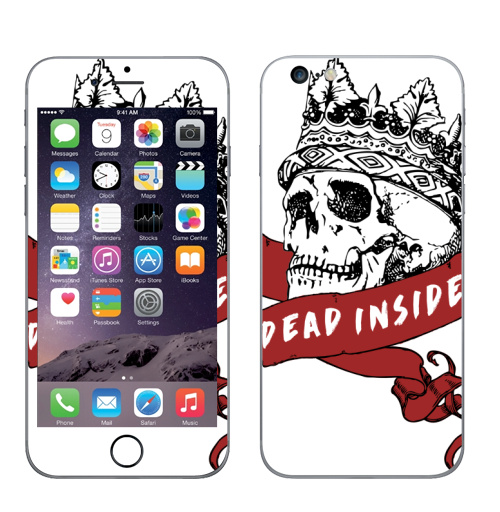 Наклейка на Телефон Apple iPhone 6 plus Мертв внутри,  купить в Москве – интернет-магазин Allskins, череп, смерть