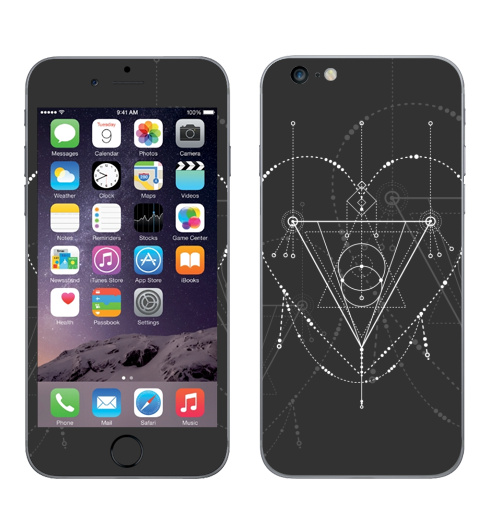 Наклейка на Телефон Apple iPhone 6 plus Сакральная любовь,  купить в Москве – интернет-магазин Allskins, сакральное, геометрия, космос, геометрический