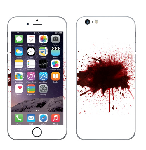 Наклейка на Телефон Apple iPhone 6 plus Я  в  порядке,  купить в Москве – интернет-магазин Allskins, порядок, кровь, выстрелы, брызги, красный, надписи