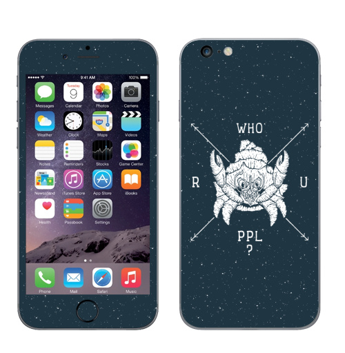 Наклейка на Телефон Apple iPhone 6 plus Рак-отшельник,  купить в Москве – интернет-магазин Allskins, черно-белое, контур, смешной, персонажи, крафт, иллюстация, морская, краб, ракушка