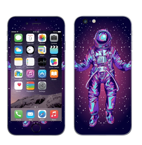 Наклейка на Телефон Apple iPhone 6 plus Космическая левитация,  купить в Москве – интернет-магазин Allskins, космос, звезда, синий