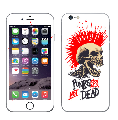 Наклейка на Телефон Apple iPhone 6 plus Punk not dead,  купить в Москве – интернет-магазин Allskins, панк, punknotdead, rock, череп