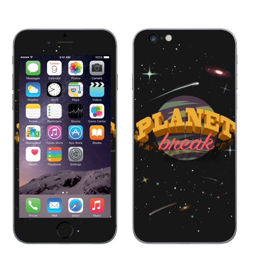 Наклейка на Телефон Apple iPhone 6 plus ПЛАНЕТА БРЕЙК,  купить в Москве – интернет-магазин Allskins, космос, hiphop, break