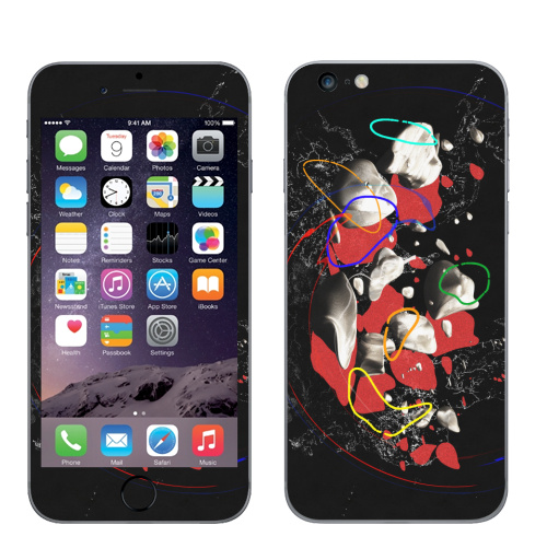 Наклейка на Телефон Apple iPhone 6 plus СПЭЙС,  купить в Москве – интернет-магазин Allskins, космос, астероид, абстрация, камни, звезда