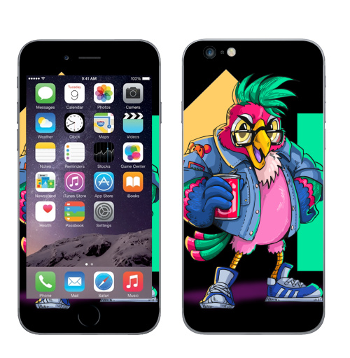 Наклейка на Телефон Apple iPhone 6 plus Попугай Кешью,  купить в Москве – интернет-магазин Allskins, милые животные, персонажи, птицы, кеды, хулиган, мультфильмы