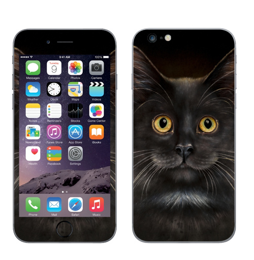 Наклейка на Телефон Apple iPhone 6 plus Желтоглазый кот,  купить в Москве – интернет-магазин Allskins, милые животные, животные, усы, кошка, глаз