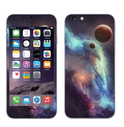 Наклейка на Телефон Apple iPhone 6 plus Красные планеты,  купить в Москве – интернет-магазин Allskins, космос, земля, туманность, звезда, небо, галактика, фантастика, паттерн, искусство, концепт