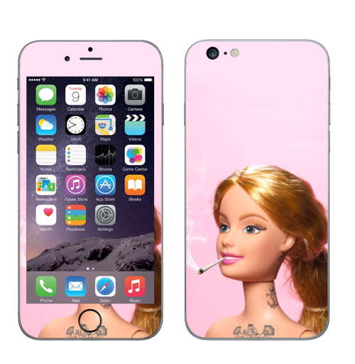 Наклейка на Телефон Apple iPhone 6 plus Барби повзрослела,  купить в Москве – интернет-магазин Allskins, прикол, барби, кукла, девушка, розовый, татуировки