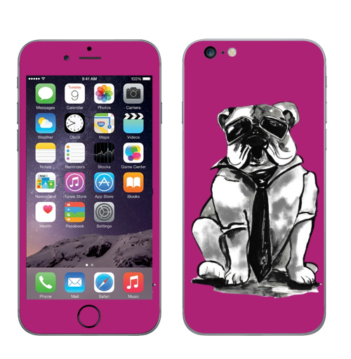 Наклейка на Телефон Apple iPhone 6 plus Гроза района,  купить в Москве – интернет-магазин Allskins, собаки, персонажи, графика, розовый, прикол, круто