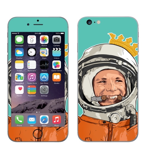 Наклейка на Телефон Apple iPhone 6 plus Гагарин,  купить в Москве – интернет-магазин Allskins, космос, космонавтика
